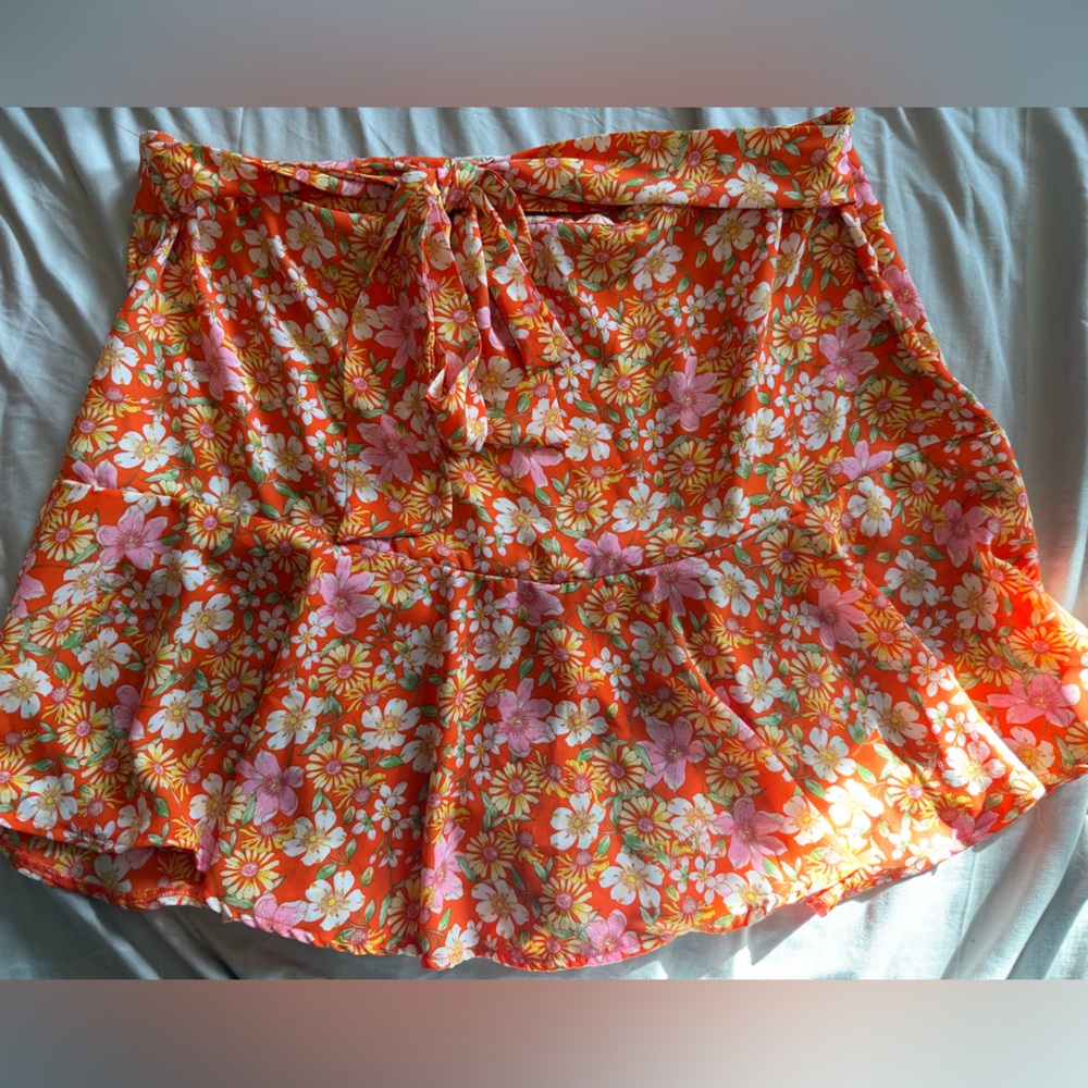 Floral Orange Skort